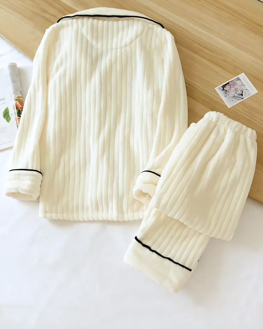 Pyjama Femme Hiver Blanc et Noir