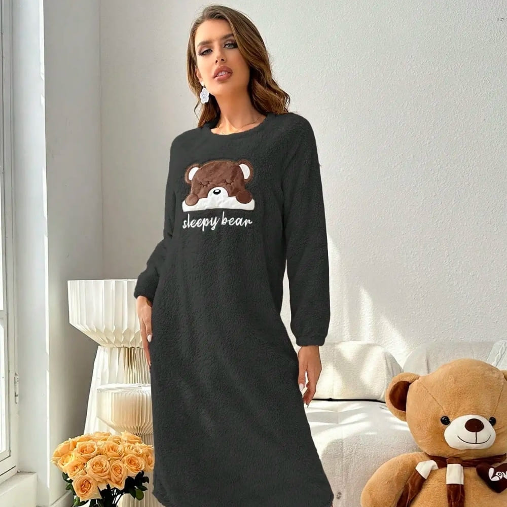 Chemise de Nuit Femme Hiver Polaire