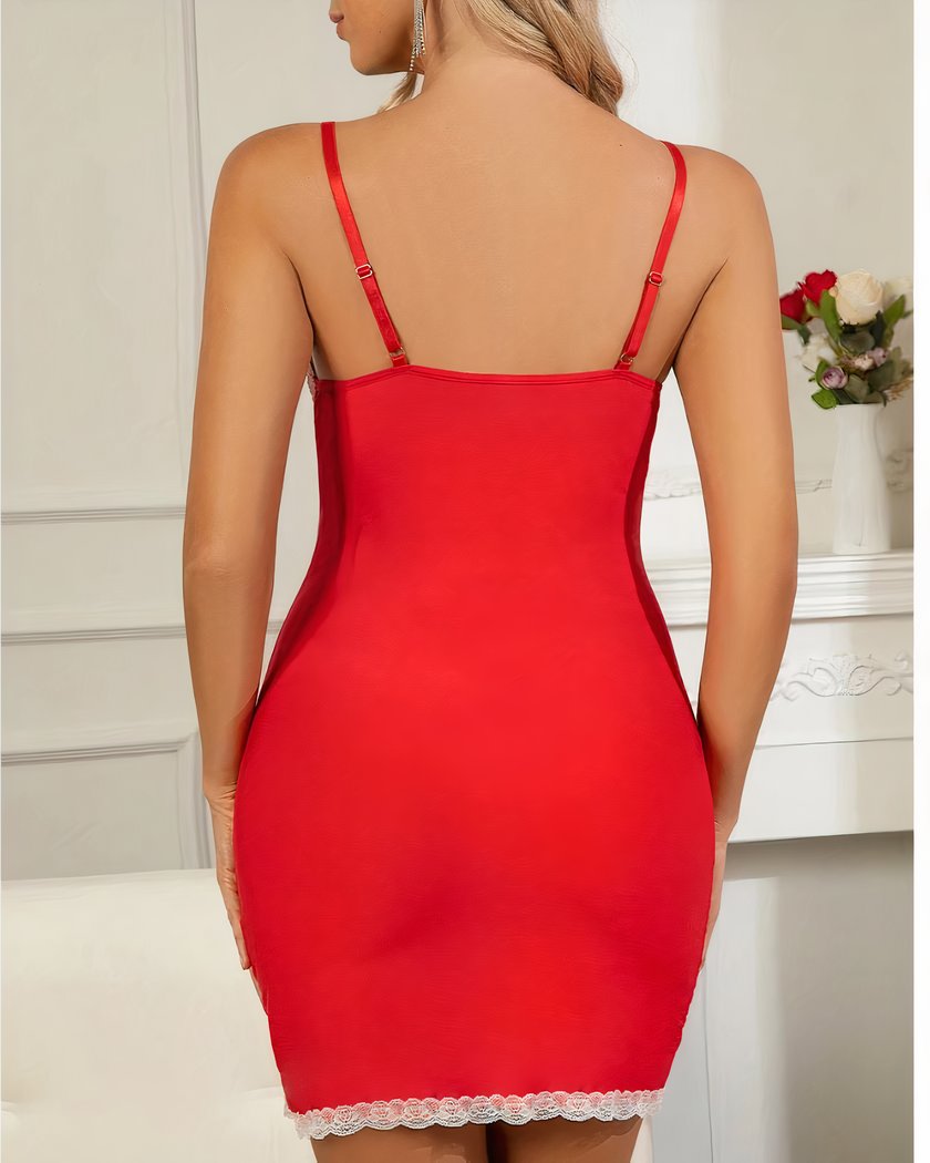 Chemise de Nuit Femme Col V en Viscose Fluide