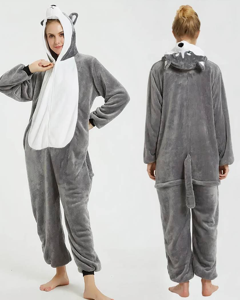 Combinaison Pyjama Femme Animaux Chaude à Capuche