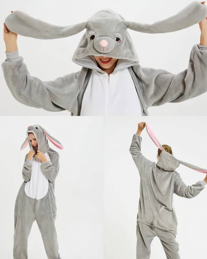 Combinaison Pyjama Femme Animaux Chaude à Capuche