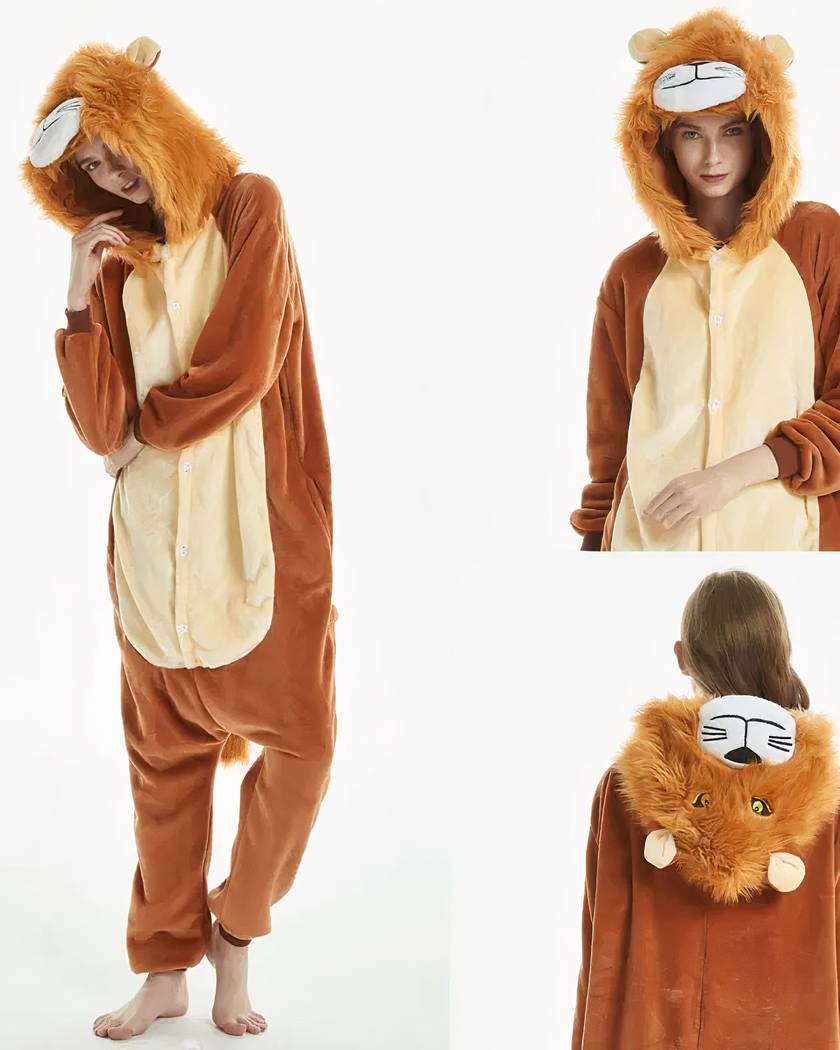 Combinaison Pyjama Femme Animaux Chaude à Capuche
