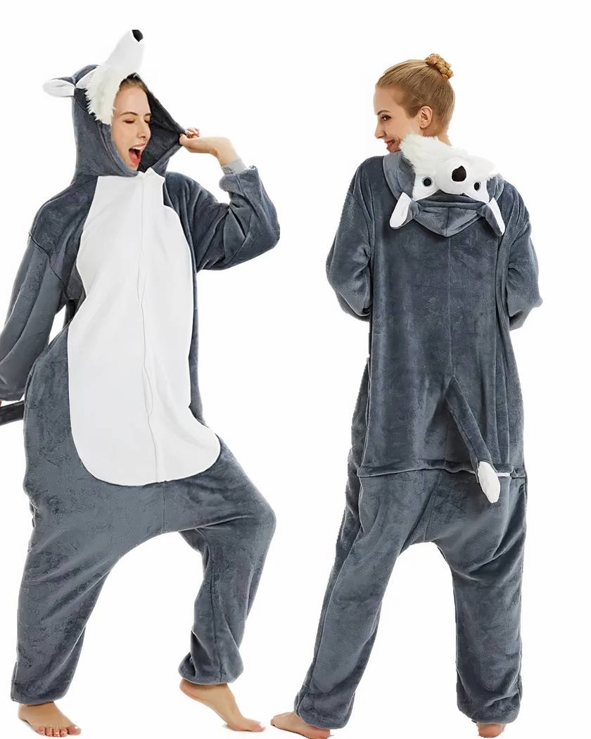 Combinaison Pyjama Femme Animaux Chaude à Capuche