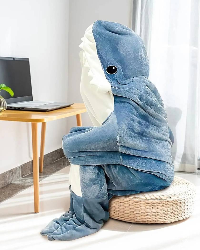 Combinaison Pyjama Requin à Capuche pour Femme