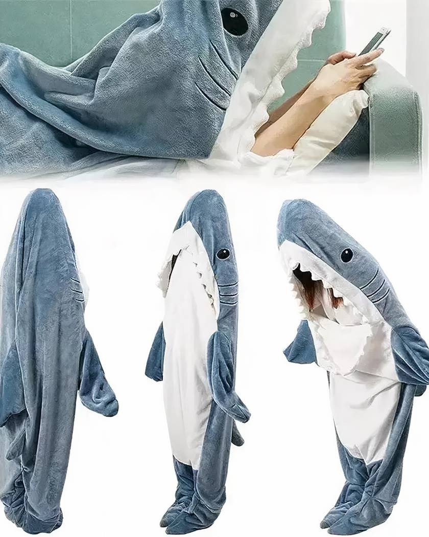 Combinaison Pyjama Requin à Capuche pour Femme