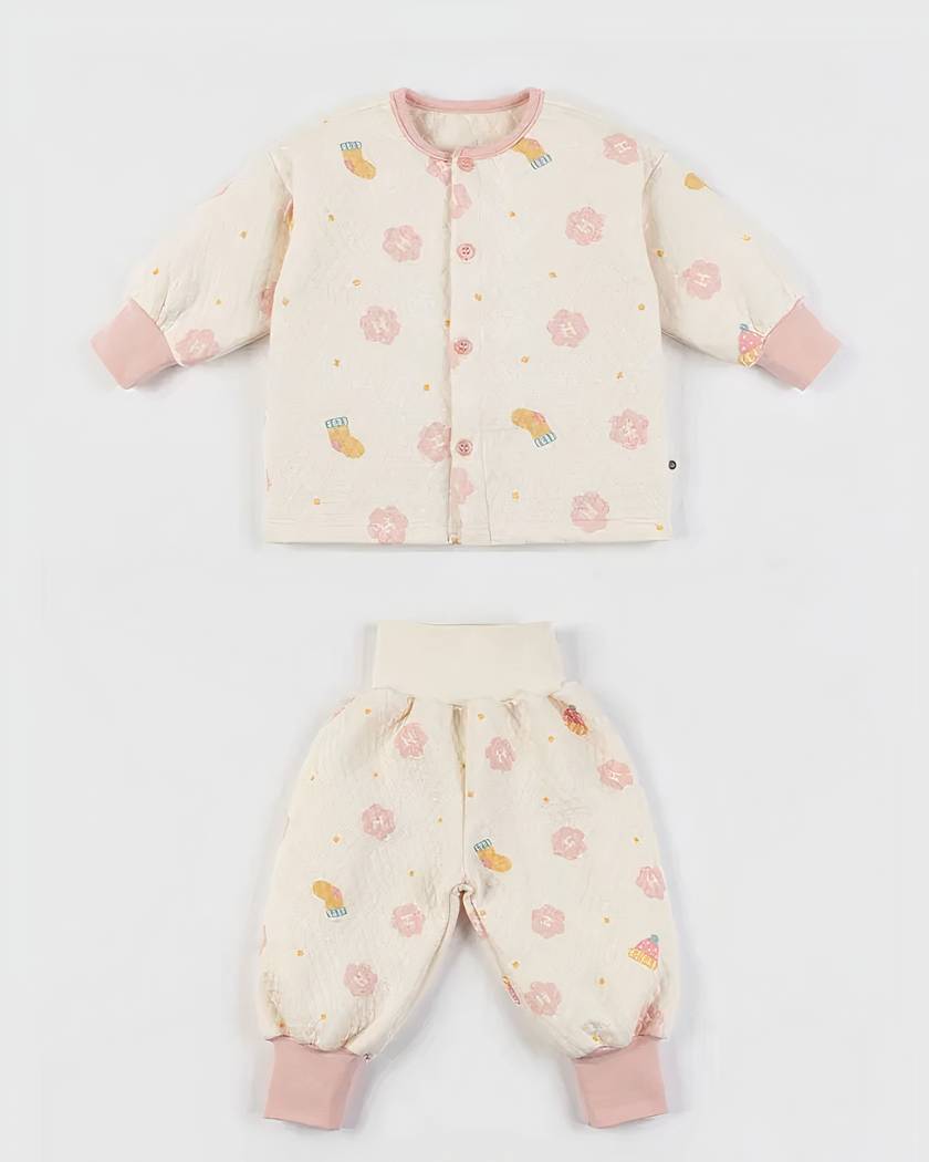 Pyjama Bébé 2 Pièces en Coton Fleuri