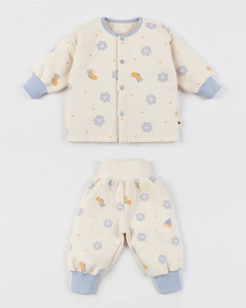 Pyjama Bébé 2 Pièces en Coton Fleuri