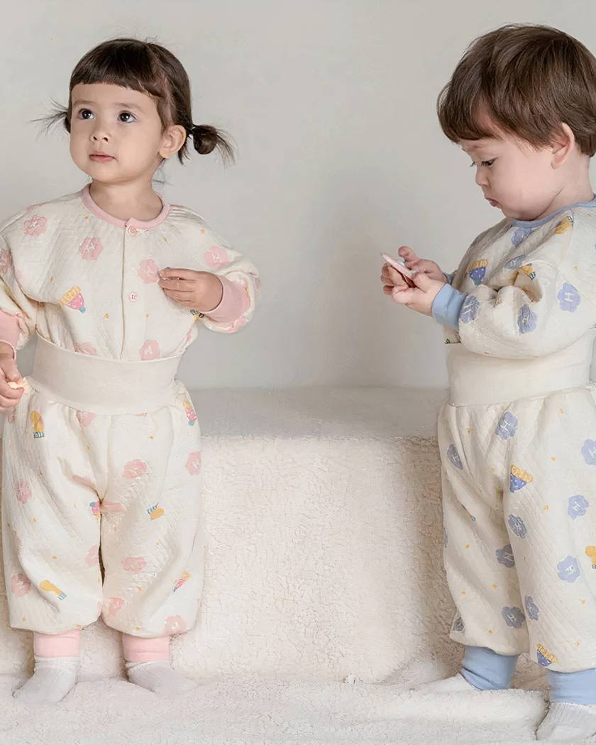 Pyjama Bébé 2 Pièces en Coton Fleuri