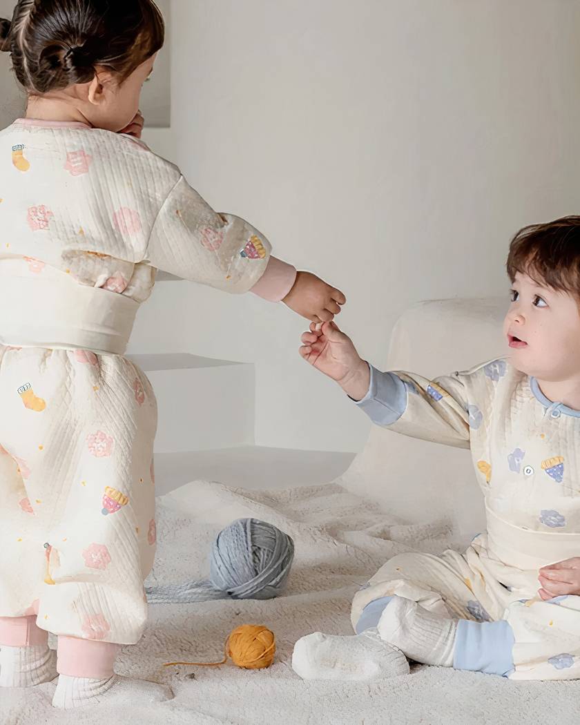Pyjama Bébé 2 Pièces en Coton Fleuri