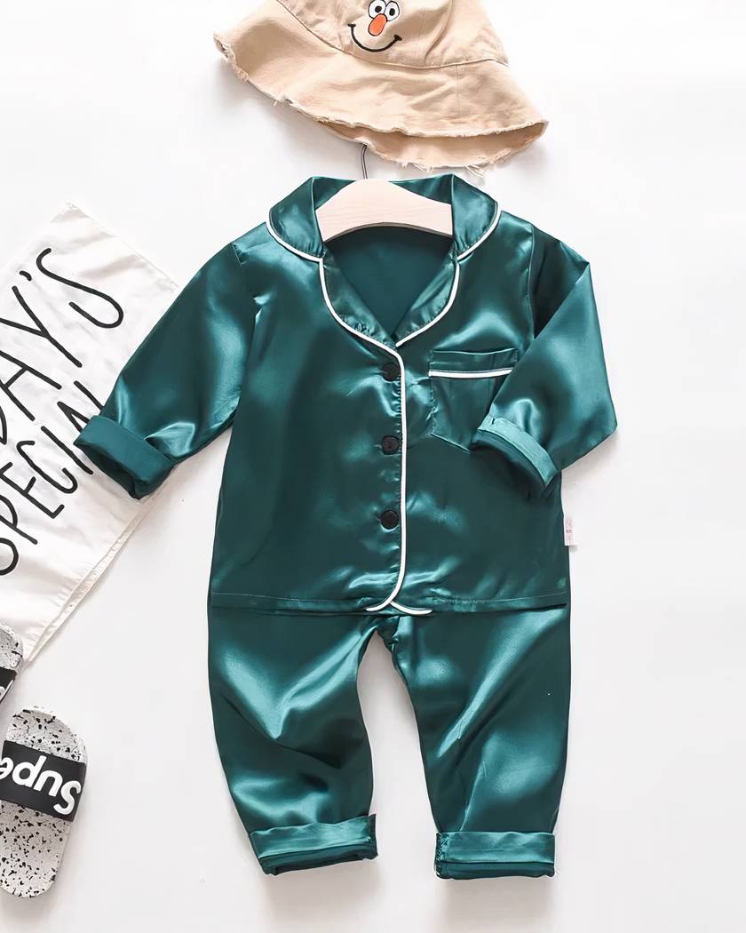 Pyjama Bébé Satiné 2 Pièces à Boutons