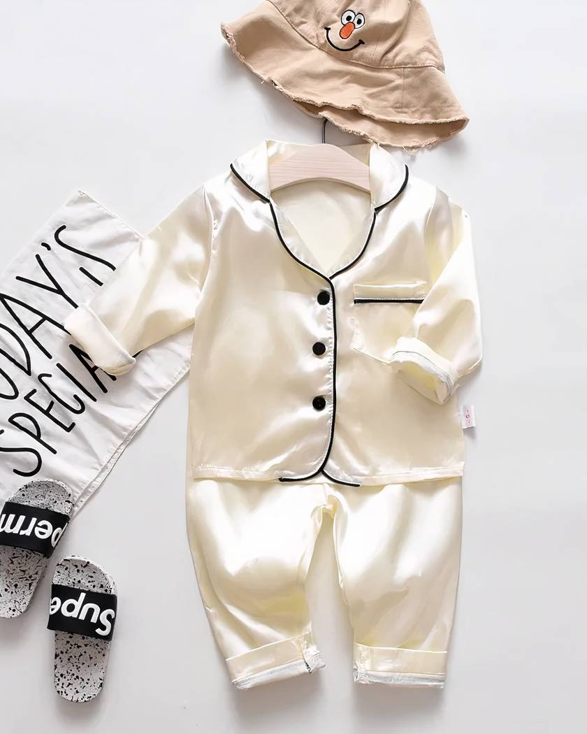 Pyjama Bébé Satiné 2 Pièces à Boutons
