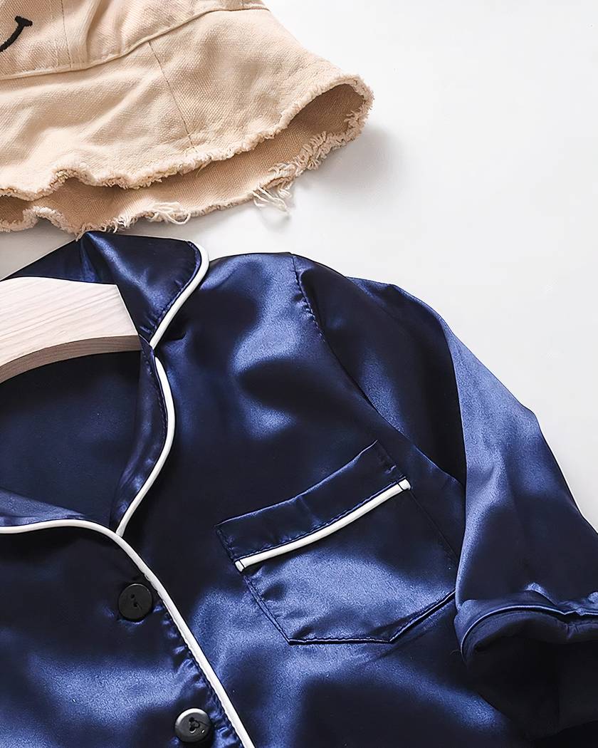 Pyjama Bébé Satiné 2 Pièces à Boutons