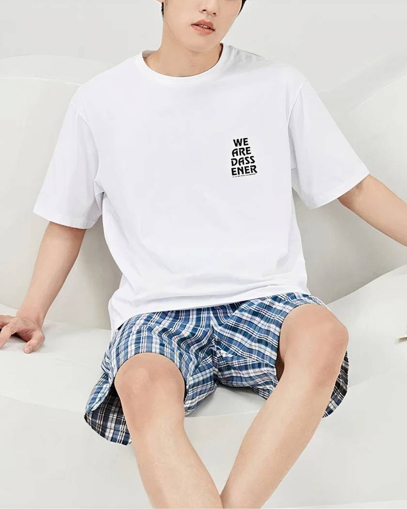 Pyjama Homme Été en Coton 2 Pièces
