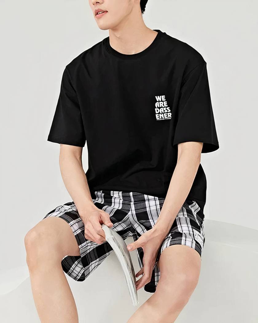Pyjama Homme Été en Coton 2 Pièces
