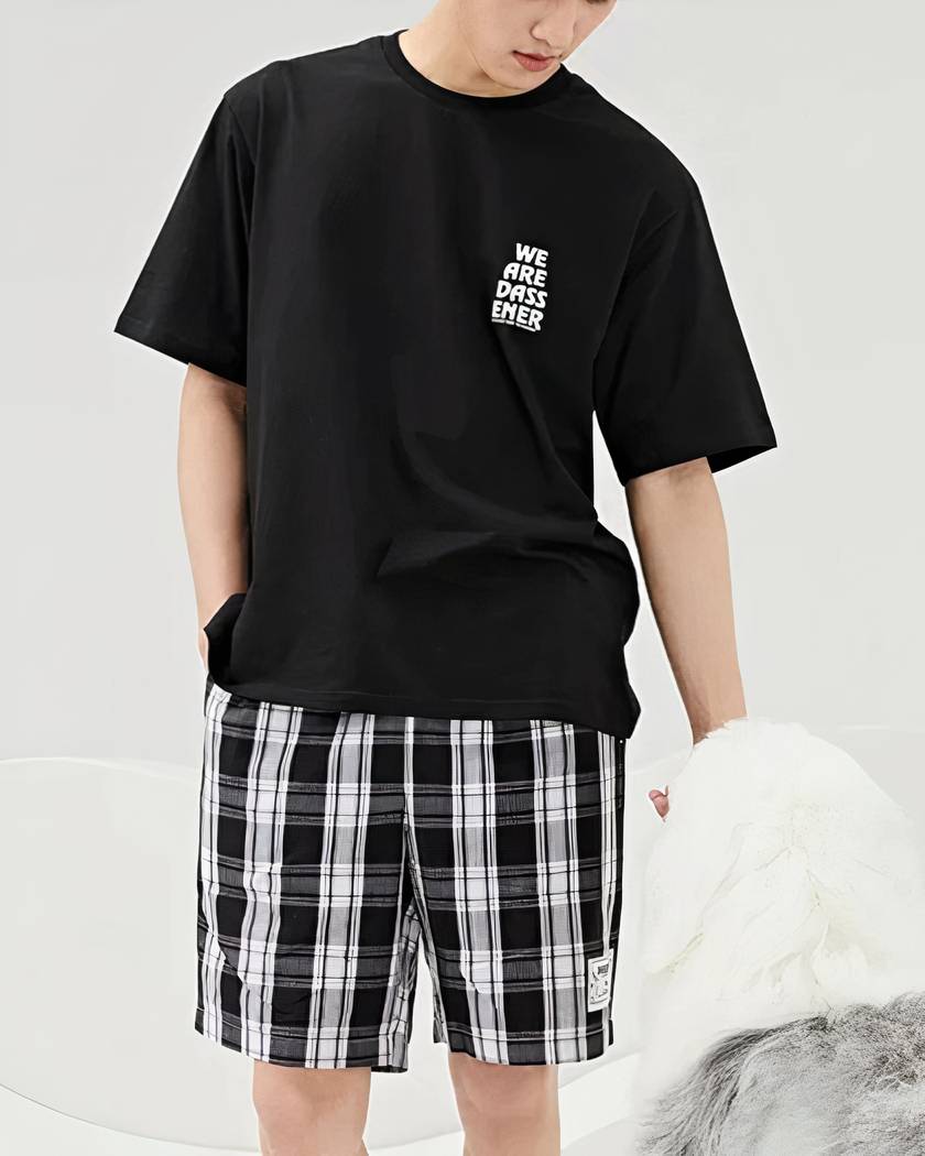 Pyjama Homme Été en Coton 2 Pièces