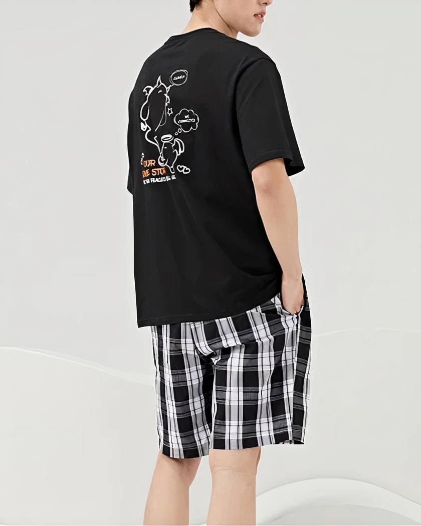 Pyjama Homme Été en Coton 2 Pièces