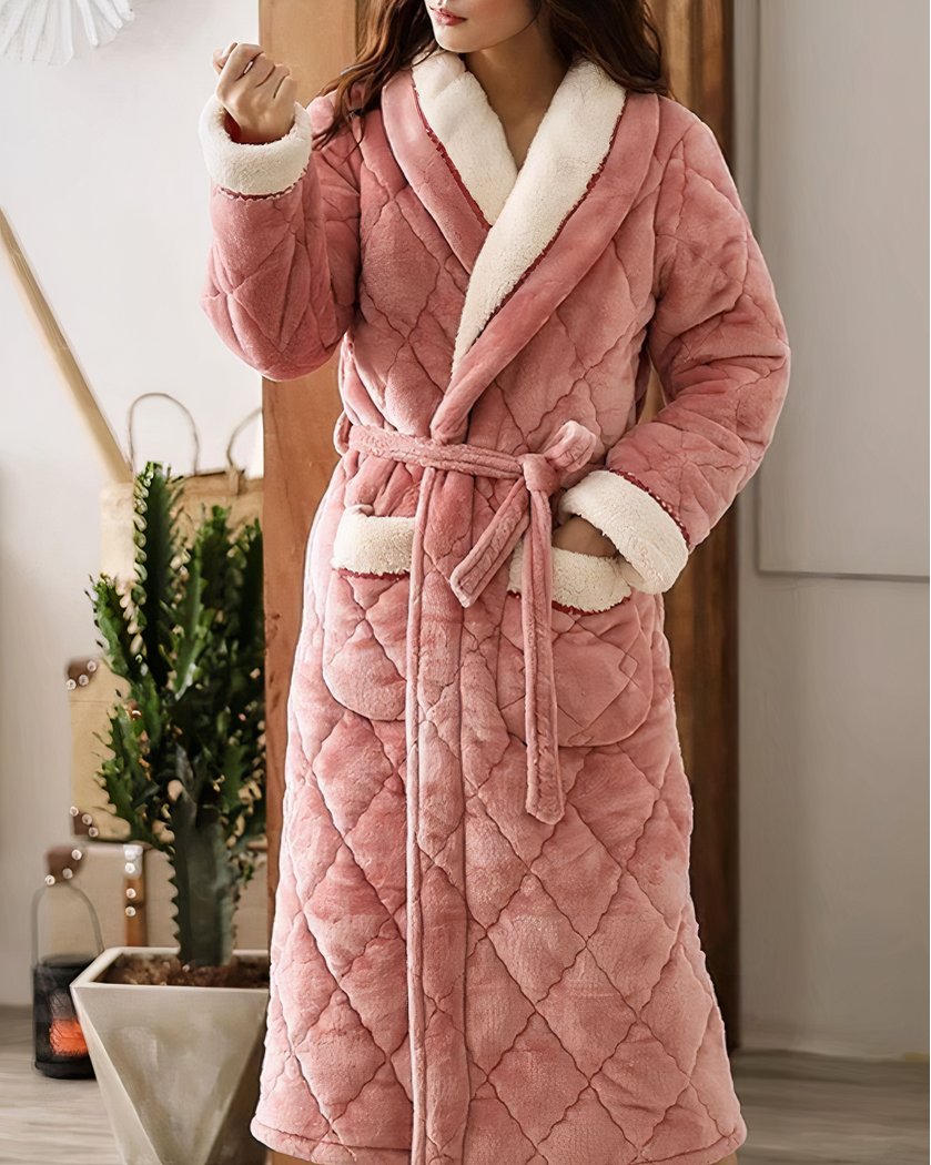 Robe de Chambre Femme Matelassée Rose