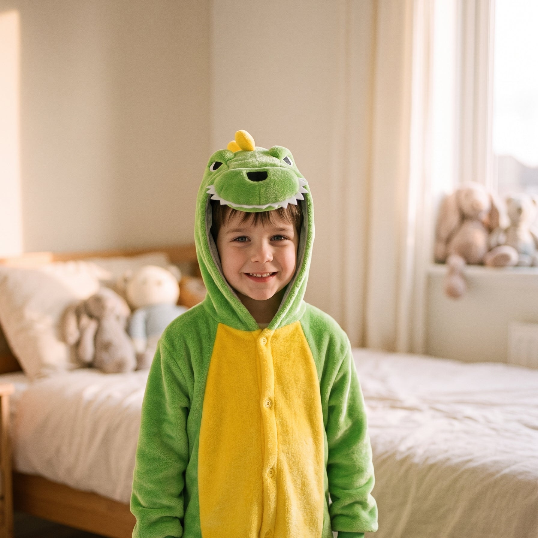 Enfant qui choisit son pyjama animal pour le soir Image