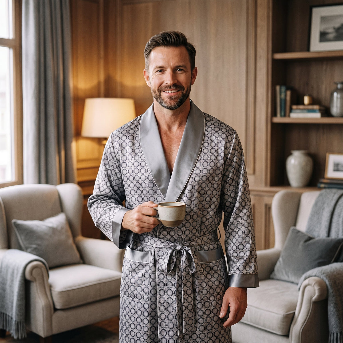 Detail produit robe-de-chambre-satinee-et-legere-pour-homme