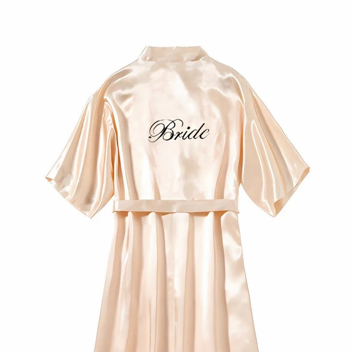 Bloc 3 - detail de l inscription Bride en lettres argentes sur satin beige