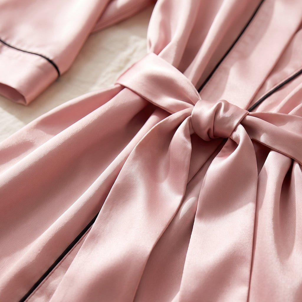 La ceinture de satin nouée à la taille