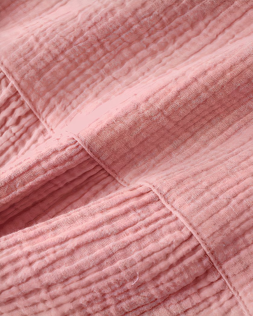 Chemise de nuit maternité en gaze de coton rose