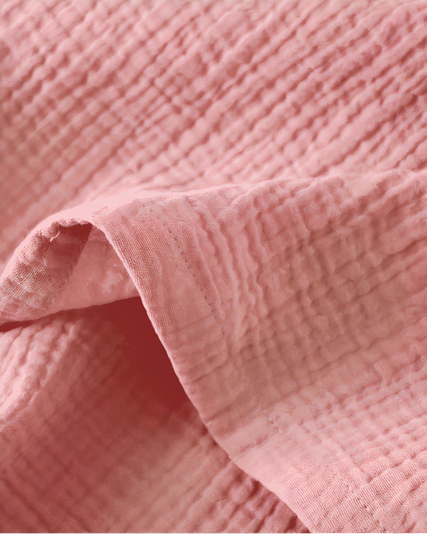 Chemise de nuit maternité en gaze de coton rose