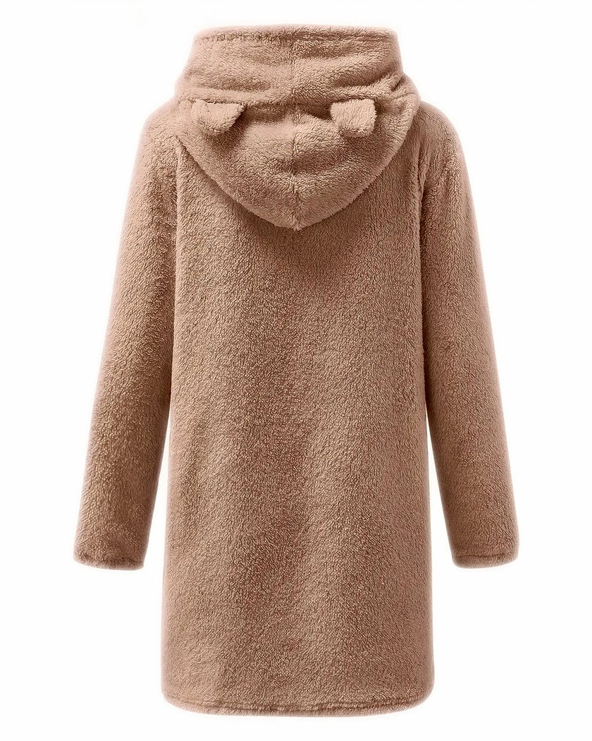 Chemise de Nuit Peluche à Capuche Oreilles d'Ours