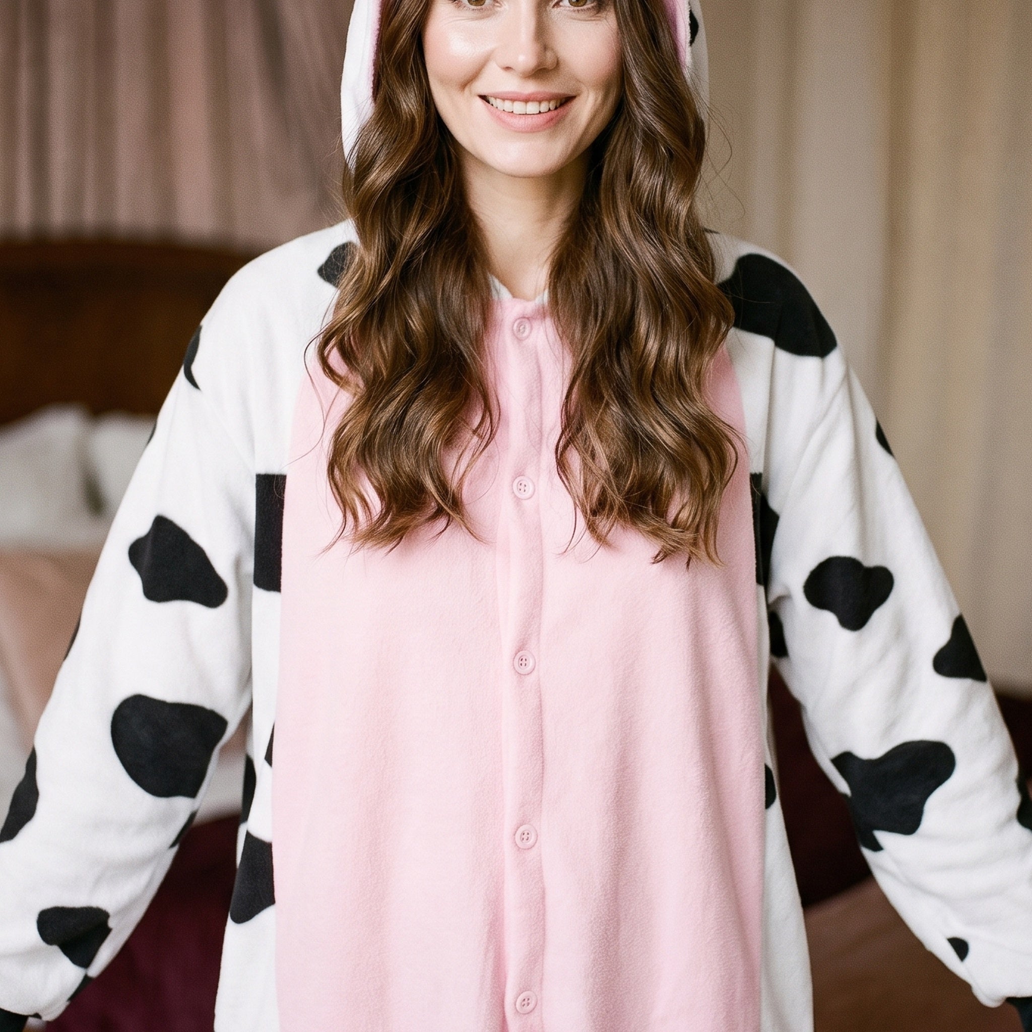 Gros plan texture polaire et motif taches de vache Image