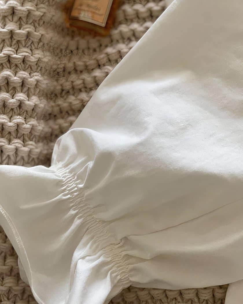 Nuisette vintage en coton et dentelle brodée
