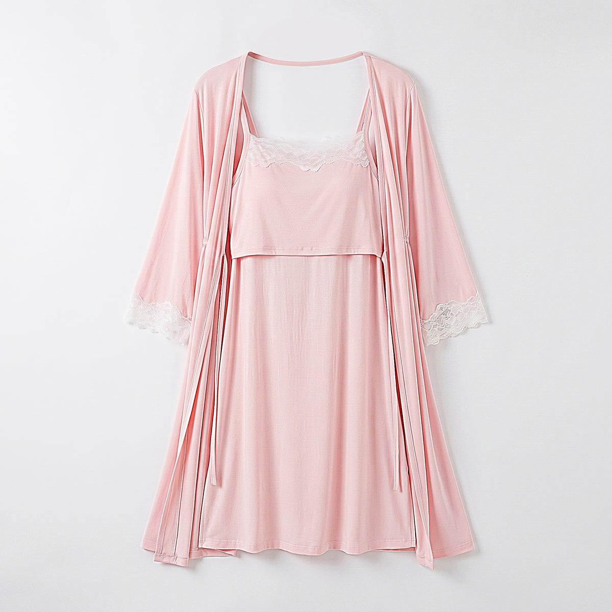 Ensemble nuisette de maternité rose présenté seul, effet mannequin invisible