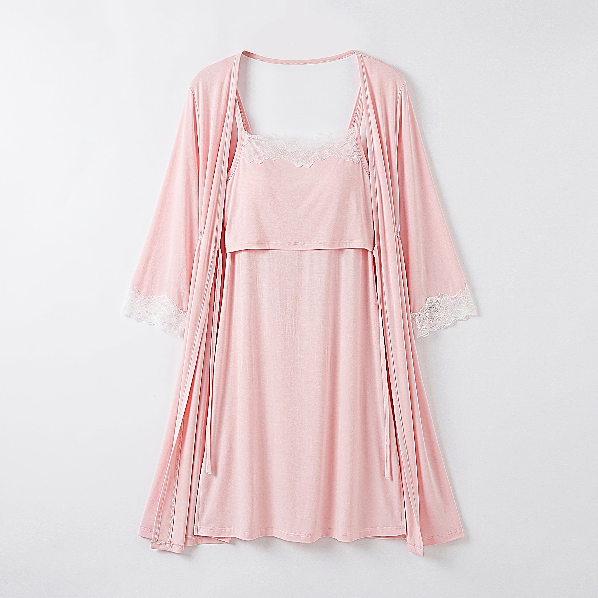 Ensemble nuisette de maternité rose présenté seul, effet mannequin invisible Image