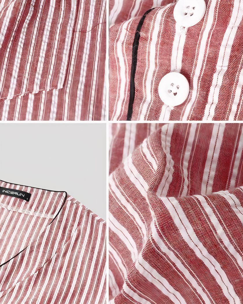 Chemise de nuit homme rayée en coton