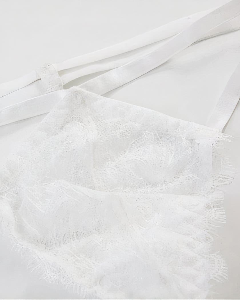 Nuisette babydoll en dentelle blanche avec string