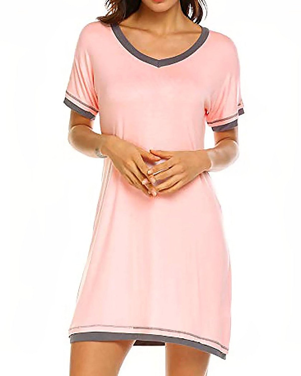 Photo fournisseur nuisette manche courte rose
