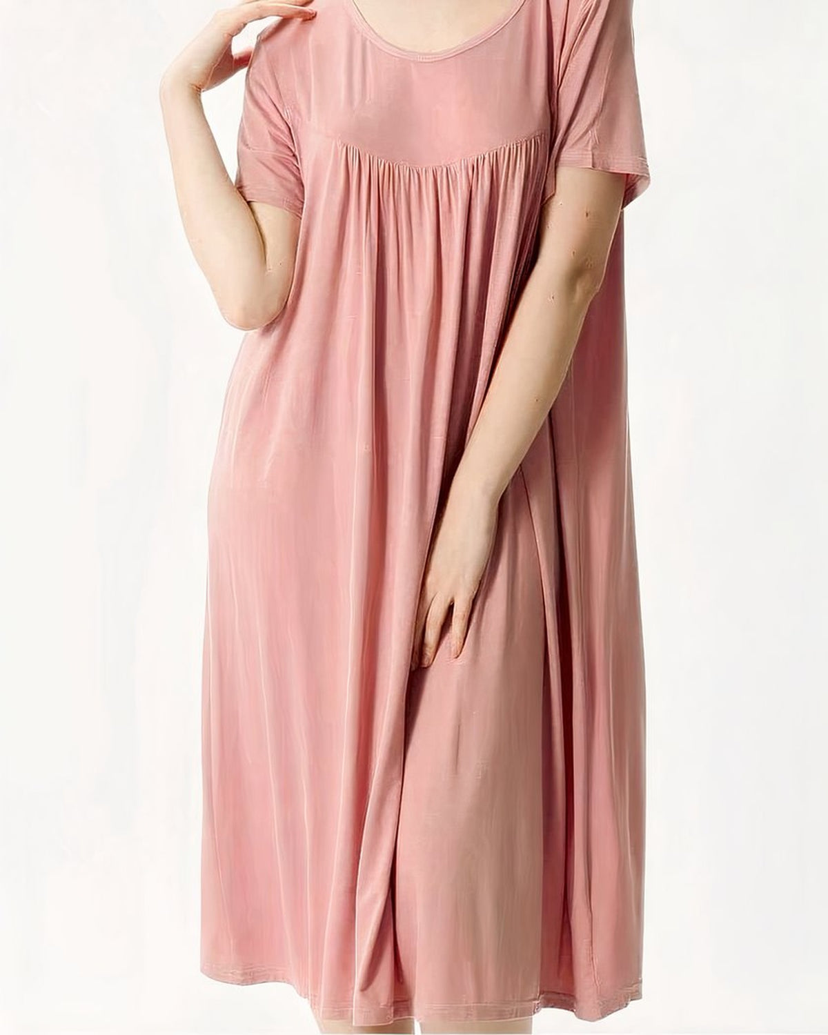 Chemise de nuit de grossesse rose grande taille, photo du produit