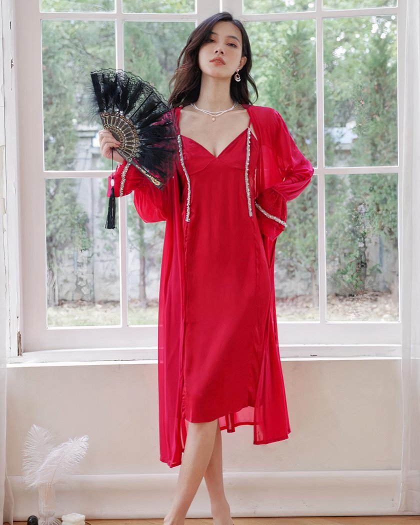 Femme Fatale Kimono Femme Robe PLT Plus Robe Kimono Longue Plus PLT FR