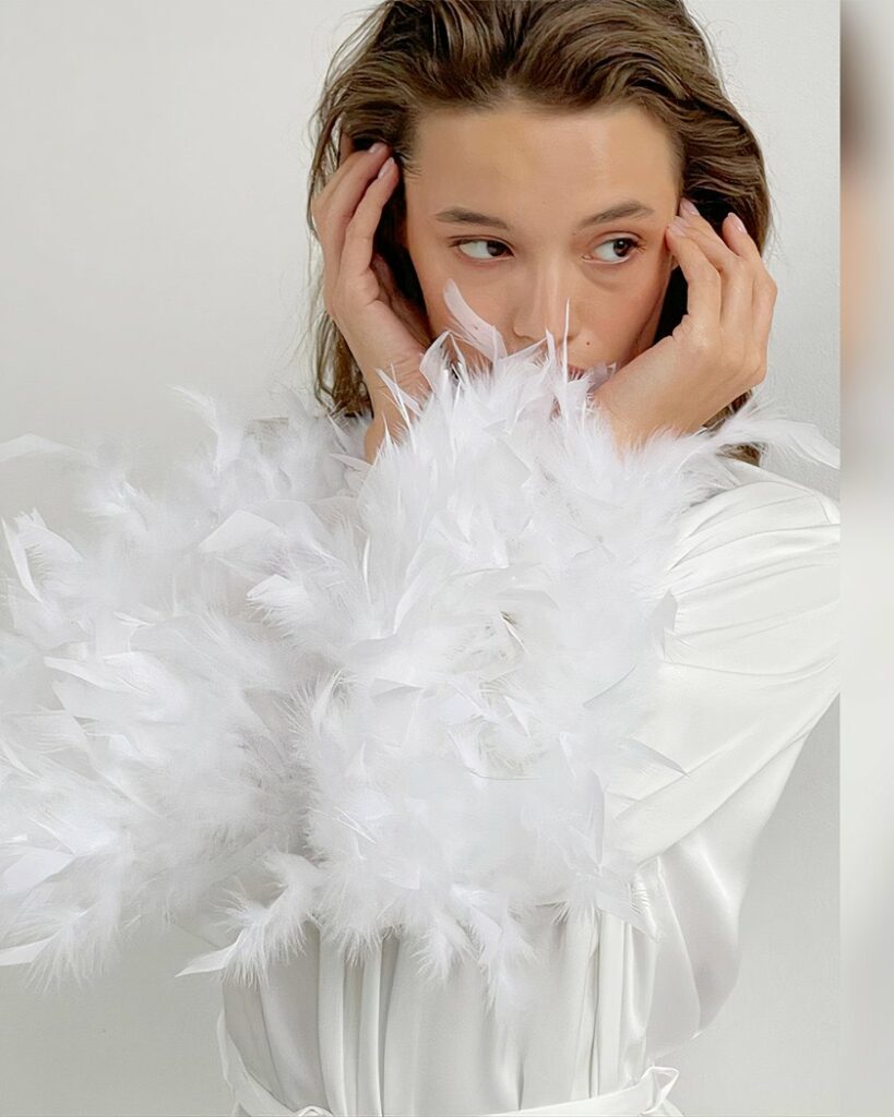 SHEIN Robe À Manches Bouffantes Avec Panneau Pied-de-poule Pour Fille