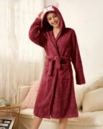 Peignoir Polaire Femme avec Capuche Amusante