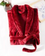 Peignoir Polaire Femme Design avec Poches et Ceinture