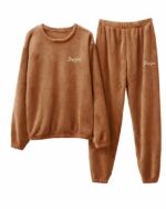 Pyjama Homme Hiver Deux Pièces Épais Effet Velours