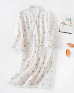 Peignoir Spa Style Kimono à Motif Floral pour Femme