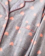 Robe de Chambre Boutonnée en coton avec imprimés coeurs